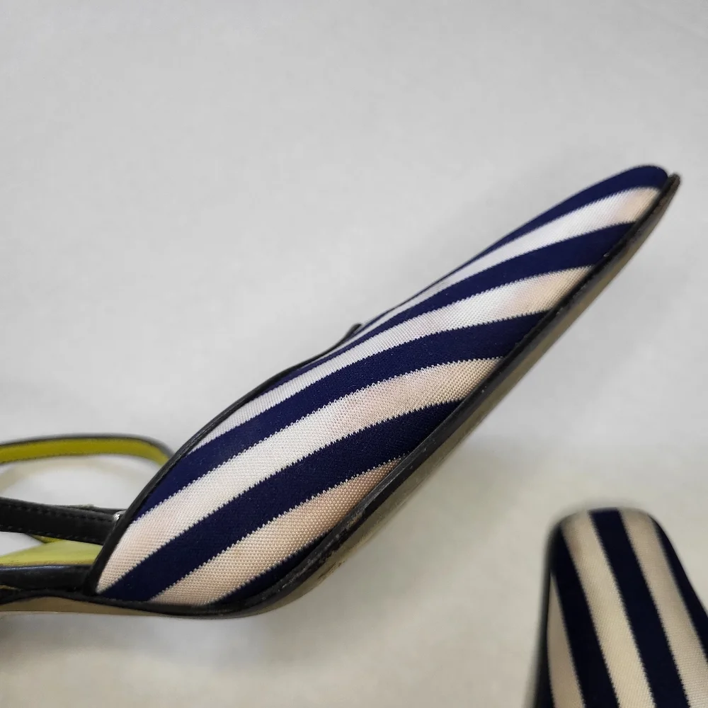 Donald J. Pliner Black and White Striped Heels - Picture 4 of 16